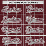 Custom Burgundy Gray Stripe Fashion Authentic Baseball Jersey