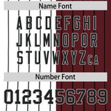 Custom White Burgundy Two Tone Striped Fashion Authentic Baseball Jersey