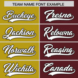 Custom Old Gold Burgundy Split Fashion Authentic Baseball Jersey