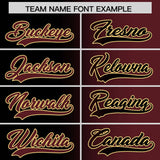 Custom Black Burgundy Two Tone Gradient Fashion Authentic Baseball Jersey