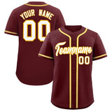 Custom Burgundy Classic Style Authentic Baseball Jersey