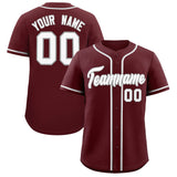 Custom Burgundy Classic Style Authentic Baseball Jersey