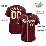 Custom Burgundy Classic Style Authentic Baseball Jersey