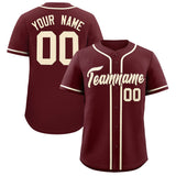 Custom Burgundy Classic Style Authentic Baseball Jersey