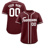 Custom Burgundy Classic Style Authentic Baseball Jersey