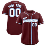 Custom Burgundy Classic Style Authentic Baseball Jersey