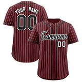 Custom Burgundy White Stripe Fashion Authentic Baseball Jersey