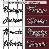 Custom White Burgundy Split Fashion Authentic Baseball Jersey