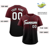 Custom Burgundy Black Gradient Fashion Authentic Baseball Jersey