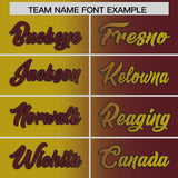 Custom Old Gold Burgundy Two Tone Gradient Fashion Authentic Baseball Jersey
