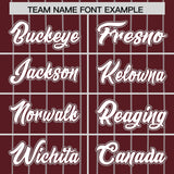 Custom Burgundy Gray Stripe Fashion Authentic Baseball Jersey