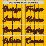 Custom Yellow Black Stripe Fashion Authentic Baseball Jersey