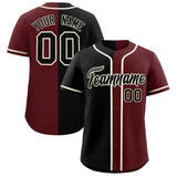 Custom Black Burgundy Two Tone Gradient Fashion Authentic Baseball Jersey