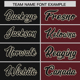 Custom Black Burgundy Two Tone Gradient Fashion Authentic Baseball Jersey