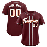 Custom Burgundy Classic Style Authentic Baseball Jersey