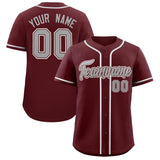 Custom Burgundy Classic Style Authentic Baseball Jersey