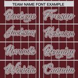 Custom Burgundy Gray Stripe Fashion Authentic Baseball Jersey