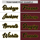 Custom White Burgundy Split Fashion Authentic Baseball Jersey