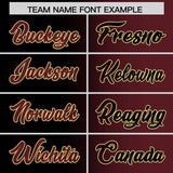 Custom Black Burgundy Two Tone Gradient Fashion Authentic Baseball Jersey