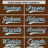 Custom Brown Silver-Gray Graffiti Pattern Personalized Bossinia Style Authentic Baseball Jersey