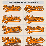 Custom Cream Brown Graffiti Pattern Personalized Bossinia Style Authentic Baseball Jersey