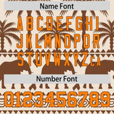 Custom Cream Brown Graffiti Pattern Personalized Bossinia Style Authentic Baseball Jersey