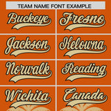 Custom Texas Orange Old Gold Graffiti Pattern Personalized Bossinia Style Authentic Baseball Jersey