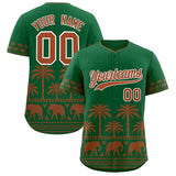 Custom Kelly Green Texas Orange Graffiti Pattern Personalized Bossinia Style Authentic Baseball Jersey
