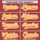 Custom Red Teabrown Graffiti Pattern Personalized Bossinia Style Authentic Baseball Jersey