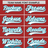 Custom Red Teal Graffiti Pattern Personalized Bossinia Style Authentic Baseball Jersey