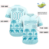 Custom Light Blue Teal Graffiti Pattern Personalized Bossinia Style Authentic Baseball Jersey