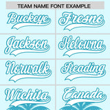 Custom Light Blue Teal Graffiti Pattern Personalized Bossinia Style Authentic Baseball Jersey