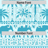 Custom Light Blue Teal Graffiti Pattern Personalized Bossinia Style Authentic Baseball Jersey