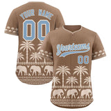 Custom Light Brown Cream Graffiti Pattern Personalized Bossinia Style Authentic Baseball Jersey