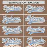 Custom Light Brown Cream Graffiti Pattern Personalized Bossinia Style Authentic Baseball Jersey