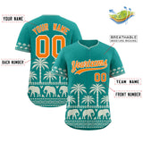 Custom Aqua Cream Graffiti Pattern Personalized Bossinia Style Authentic Baseball Jersey
