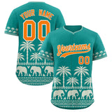 Custom Aqua Cream Graffiti Pattern Personalized Bossinia Style Authentic Baseball Jersey
