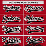 Custom Red Black Graffiti Pattern Personalized Bossinia Style Authentic Baseball Jersey