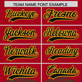 Custom Red Light Brown Graffiti Pattern Personalized Bossinia Style Authentic Baseball Jersey