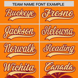 Custom Orange Crimson Graffiti Pattern Personalized Bossinia Style Authentic Baseball Jersey
