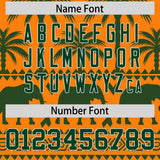 Custom Orange Green Graffiti Pattern Personalized Bossinia Style Authentic Baseball Jersey