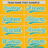 Custom Gold Bright Green Graffiti Pattern Personalized Bossinia Style Authentic Baseball Jersey