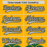 Custom Gold Green Graffiti Pattern Personalized Bossinia Style Authentic Baseball Jersey