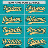 Custom Aqua Midnight Green Graffiti Pattern Personalized Bossinia Style Authentic Baseball Jersey