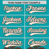 Custom Aqua Brown Graffiti Pattern Personalized Bossinia Style Authentic Baseball Jersey