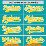 Custom Aqua Orange Graffiti Pattern Personalized Bossinia Style Authentic Baseball Jersey