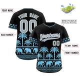 Custom Black Powder Blue Graffiti Pattern Personalized Bossinia Style Authentic Baseball Jersey
