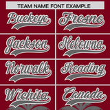 Custom Crimson Gray Graffiti Pattern Personalized Bossinia Style Authentic Baseball Jersey