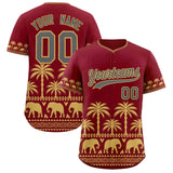 Custom Crimson Old Gold Graffiti Pattern Personalized Bossinia Style Authentic Baseball Jersey
