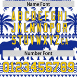 Custom White Royal Graffiti Pattern Personalized Bossinia Style Authentic Baseball Jersey